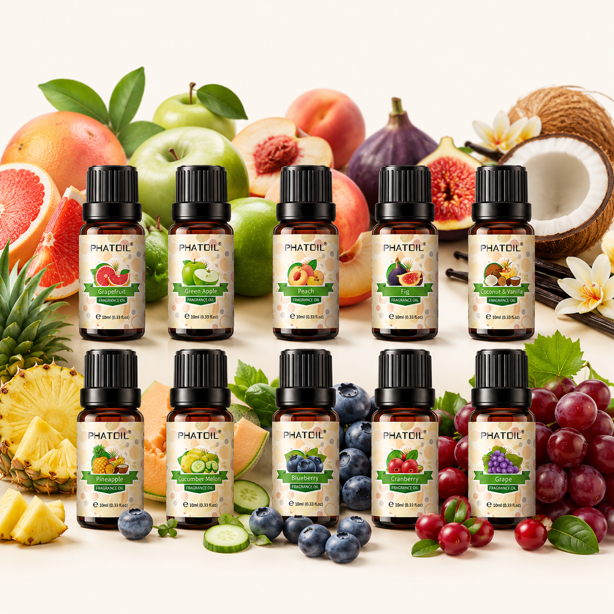 Coleção de Óleos Essenciais - 10 Essências Naturais (10ml cada)