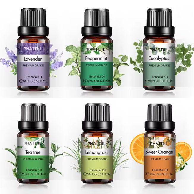 Kit de Óleos Essenciais – 6 Essências Naturais (10 ml cada)